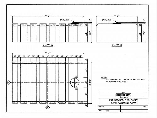 230 Gallon Low Profile Water Tank