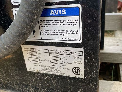 Factory Refurbished AGI Grain Guard Aeration Fan
