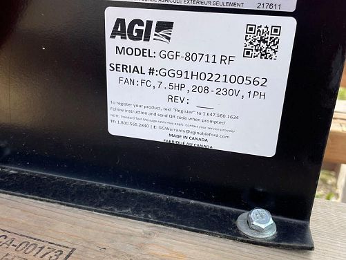 Factory Refurbished AGI Grain Guard 7.5HP FC Fan
