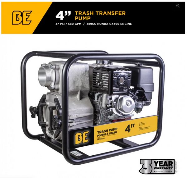 4" Trash Transfer Pump with Honda GX390 Engine