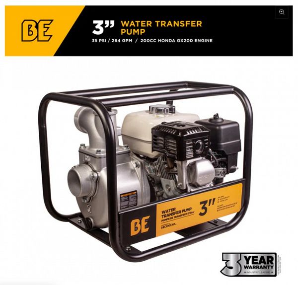 3'' Water Transfer Pump with Honda GX200 Engine