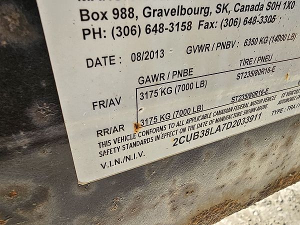 2013 Trailtech L270-20 Trailer